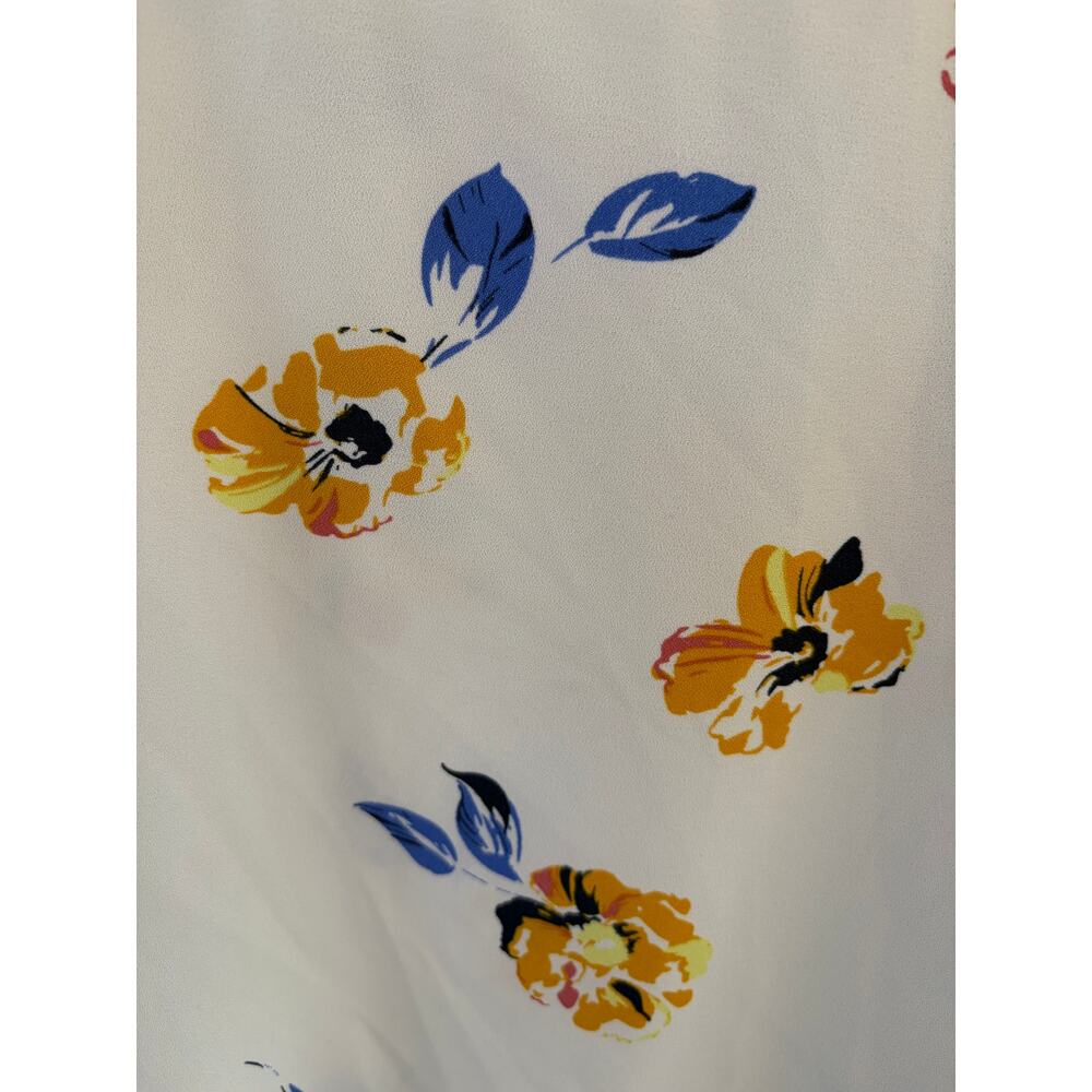 Isabel Maternity by Ingrid & Isabel Floral Blouse Top Size L White Yellow Blue - Picture 3 of 6